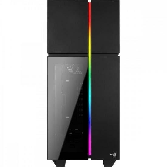 Imagem de Gabinete Gamer Aerocool Playa Preto RGB Lateral Vidro