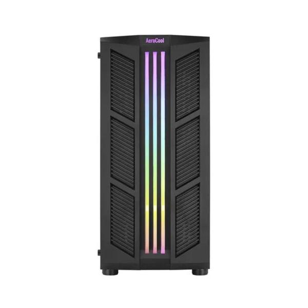 Imagem de Gabinete Gamer Aerocool Prime RGB 1Fan S/Fonte ATX Lateral Vidro - Preto