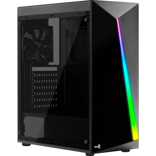 Imagem de Gabinete Gamer Aerocool Shard, ATX, RGB, 1x FAN, Lateral em Acrílico, Preto