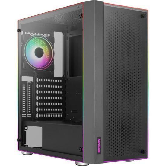 Imagem de Gabinete Gamer Aerocool Skribble Preto Rgb Lateral Vidro