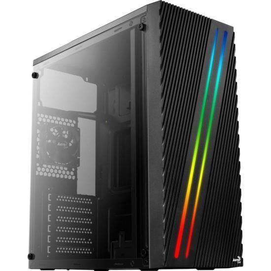 Gabinete Gamer Aerocool Streak Preto RGB Lateral Acrílico Imagem de Gabinete Gamer Aerocool Streak Preto RGB Lateral Acrílico