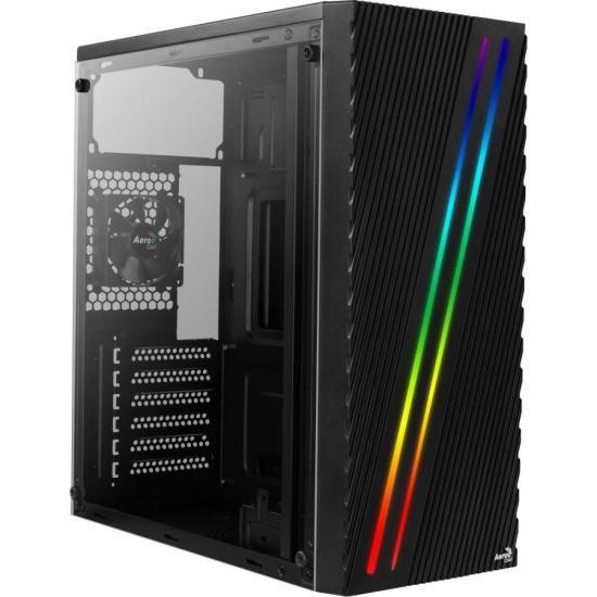Gabinete Gamer Aerocool Streak Preto RGB Lateral Acrílico Imagem de Gabinete Gamer Aerocool Streak Preto RGB Lateral Acrílico