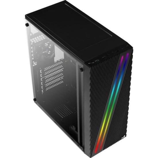Gabinete Gamer Aerocool Streak Preto RGB Lateral Acrílico Imagem de Gabinete Gamer Aerocool Streak Preto RGB Lateral Acrílico