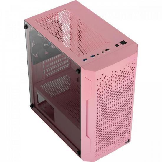 Imagem de Gabinete Gamer Aerocool Trinity Mini Rosa Lateral Vidro