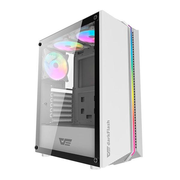 Imagem de Gabinete Gamer Aigo DarkFlash DK151, RGB, Mid-Tower, Lateral de Vidro, Com 3 Fans, Branco, DK151-WH