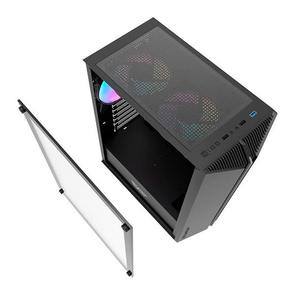 Imagem de Gabinete Gamer Aigo DarkFlash DK151, RGB, Mid-Tower, Lateral de Vidro, Com 3 Fans, Preto, DK151-BK