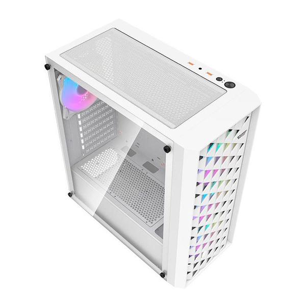 Imagem de Gabinete Gamer Aigo Darkflash DK351, RGB, Mid-Tower, Lateral de Vidro, Com 4 Fans, Branco, DK351-WH