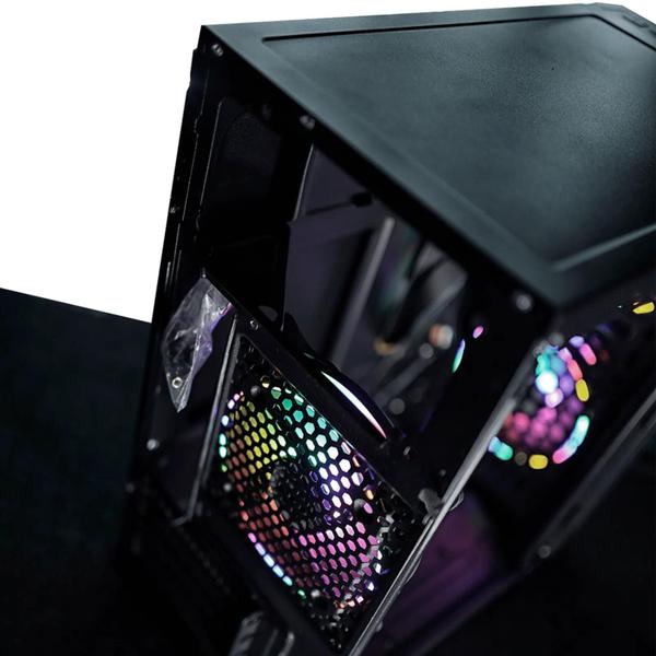 Imagem de Gabinete Gamer Alligator Shop YACARE RGB MID Tower Lateral em Vidro com 3 Fans Preto ALSGB-YCR-RGB