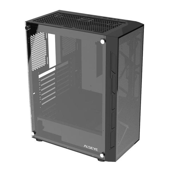 Imagem de Gabinete Gamer Alseye Vortex, Mid-Tower, Lateral de Vidro, Preto, VORTEX-BK