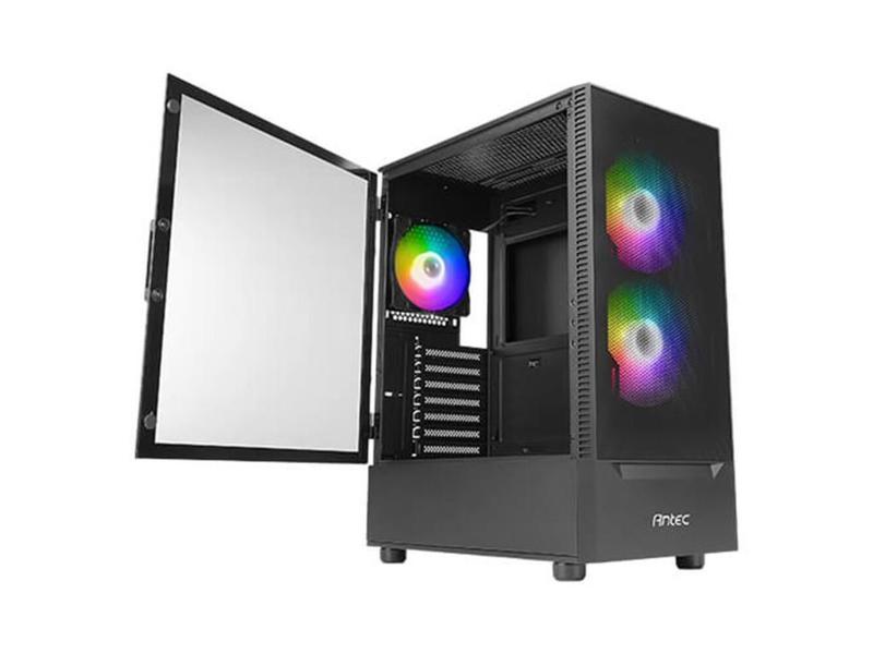 Imagem de Gabinete Gamer ANTEC NX410 V2 Lateral de Vidro Temperado Micro ATX/ITX/ATX 2 FANS RGB Preto