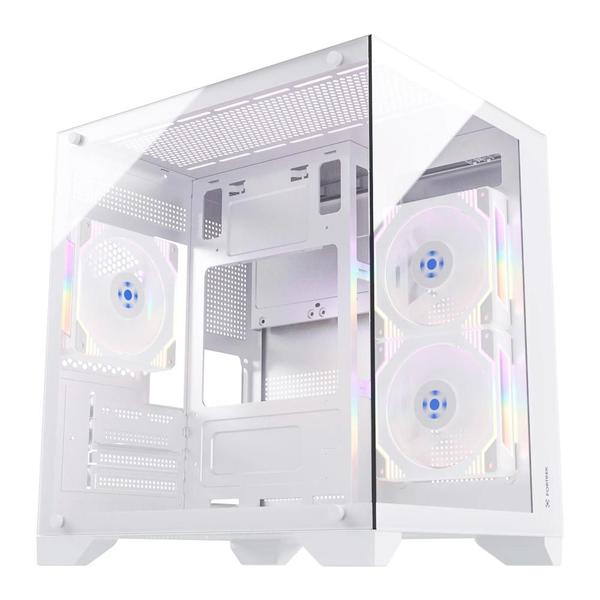 Imagem de Gabinete Gamer Aquario Clarity Branco Lateral Vidro Fortrek