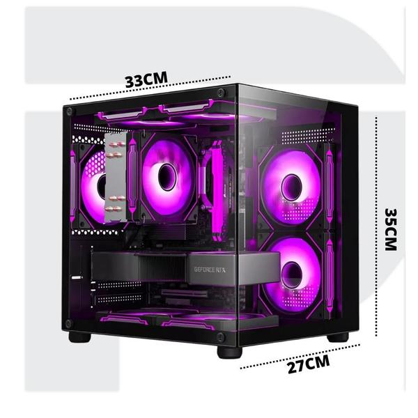 Imagem de Gabinete Gamer Aquário Com 5 Fans Rgb Micro Atx Mini Itx