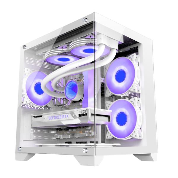 Imagem de Gabinete Gamer Áquario Soul Pro 3 Fan Argb Snow Vidro Branco