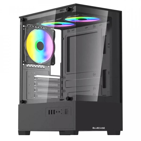 Gabinete Gamer Bg-055 Hit Pro 3X Fan Rgb Vidro Temperado - Bluecase Imagem de Gabinete Gamer Bg-055 Hit Pro 3X Fan Rgb Vidro Temperado