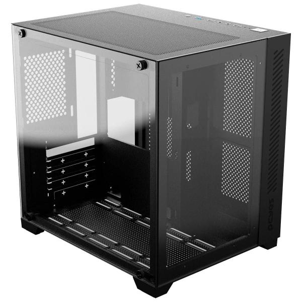 Gabinete Gamer Black Vulcan Frontal E Lateral Vidro Pcyes Imagem de Gabinete Gamer Black Vulcan Frontal E Lateral Vidro Pcyes