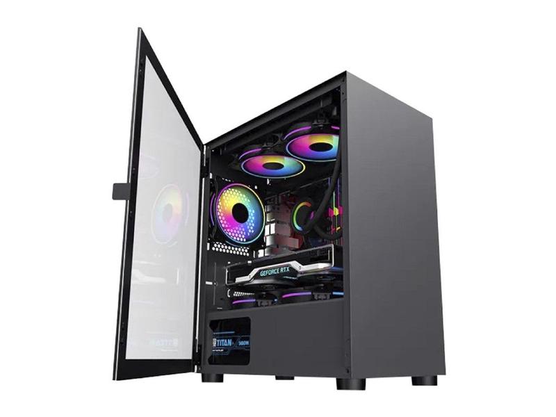 Imagem de Gabinete Gamer Blazer Black Mid Tower Vidro Temperado RGB c/3 Fans