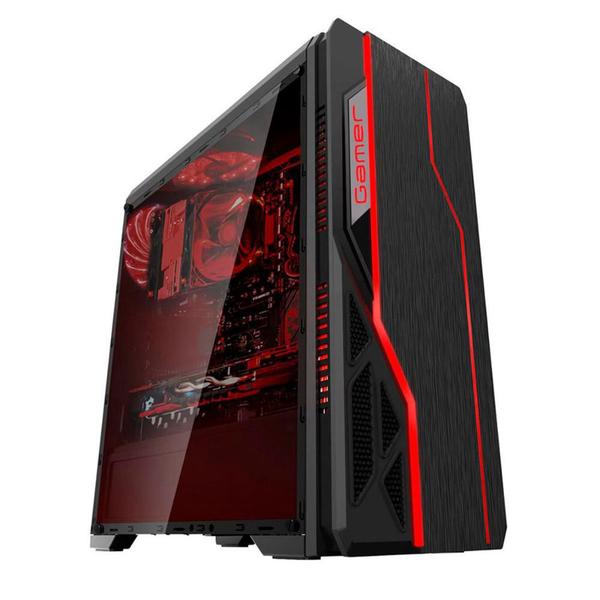 Imagem de Gabinete Gamer Bluecase BG-009 - USB 3.0 - Lateral em Acrílico - Painel Frontal com LED RGB - Preto