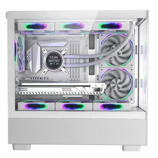 Imagem de Gabinete Gamer Bpc-k215 M-atx Branco C/ 6 Cooler Lateral de Vidro