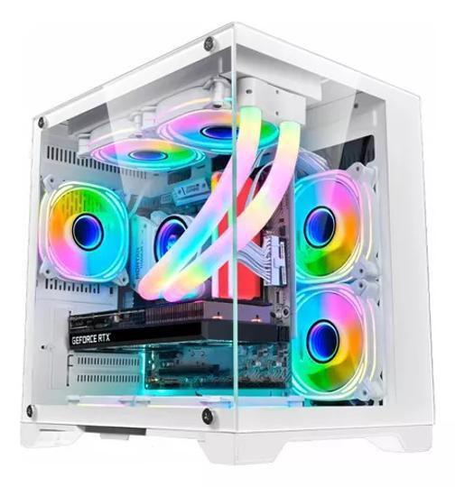 Imagem de Gabinete Gamer Branco Gb1791 4 Fans Rgb Micro-Atx Em Vidro