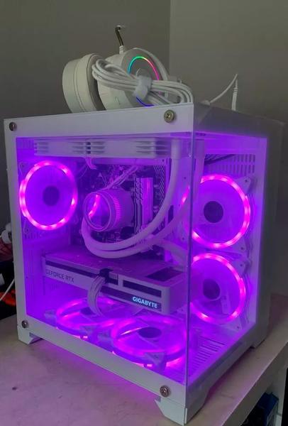 Imagem de Gabinete Gamer Branco Gb1791 4 Fans Rgb Micro-Atx Em Vidro