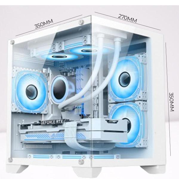 Imagem de Gabinete Gamer Branco Gb1791 4 Fans Rgb Micro-Atx Em Vidro