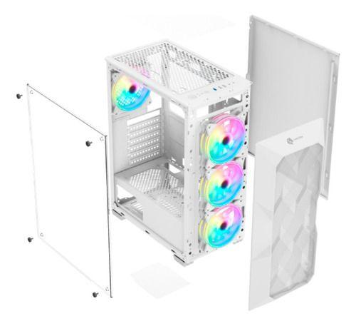 Imagem de Gabinete Gamer Branco Lateral Vidro + 3 Fans RGB