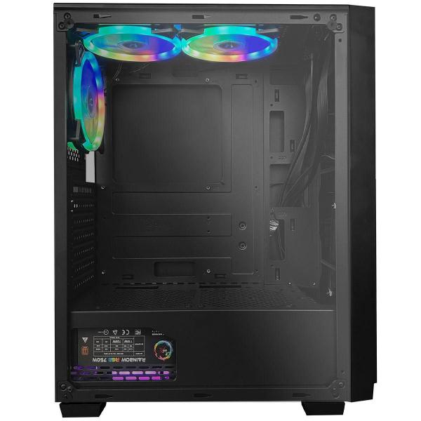 Imagem de Gabinete Gamer Brx Black Neon, Atx, Lateral Em Vidro