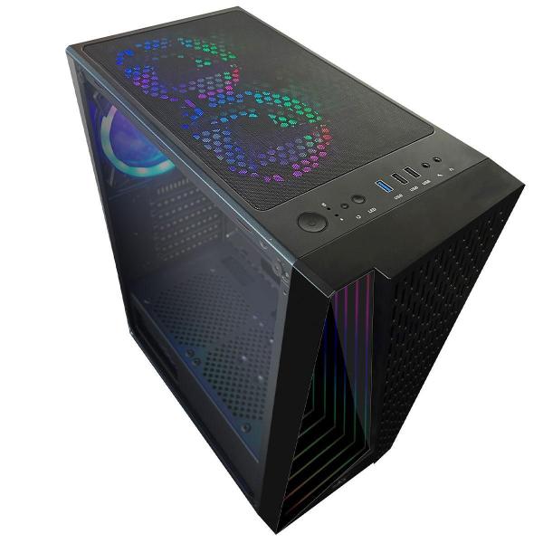 Imagem de Gabinete Gamer Brx Black Neon, Atx, Lateral Em Vidro