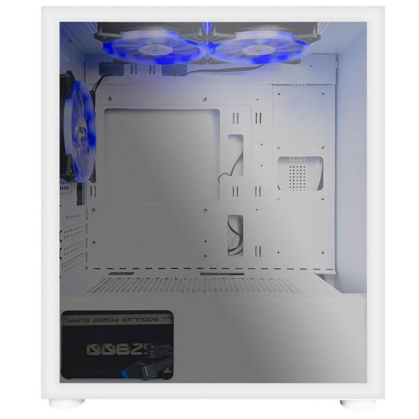 Imagem de Gabinete Gamer Brx Bler White, Lateral Em Vidro Temperado,