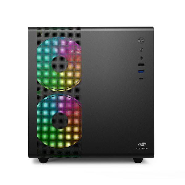 Gabinete Gamer C3Tech Aquarius MT-6710, Mid Tower, Sem Fonte, Sem Cooler - Preto - MT-G710BK - C3 TECH Imagem de Gabinete Gamer C3Tech Aquarius MT-6710, Mid Tower, Sem Fonte, Sem Cooler - Preto - MT-G710BK