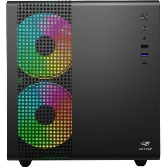 Imagem de Gabinete Gamer C3Tech Aquarius MT-G710 Sem Fans Preto