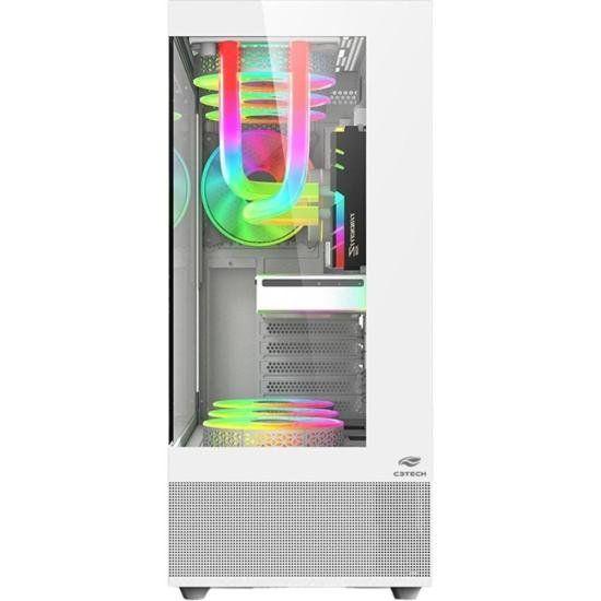 Gabinete Gamer C3Tech Aquarius MT-G850 Sem Fans Branco Imagem de Gabinete Gamer C3Tech Aquarius MT-G850 Sem Fans Branco