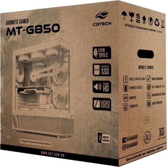 Gabinete Gamer C3Tech Aquarius MT-G850 Sem Fans Branco Imagem de Gabinete Gamer C3Tech Aquarius MT-G850 Sem Fans Branco