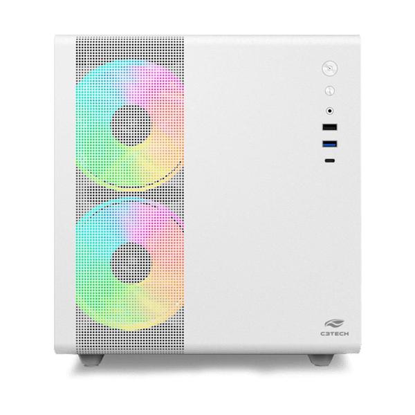 Gabinete Gamer C3Tech Gaming Aquarius MT-G710WH, Mini Tower, Micro ATX, Lateral em Vidro Temperado, Branco - MT-G710WH Imagem de Gabinete Gamer C3Tech Gaming Aquarius MT-G710WH, Mini Tower, Micro ATX, Lateral em Vidro Temperado, Branco - MT-G710WH