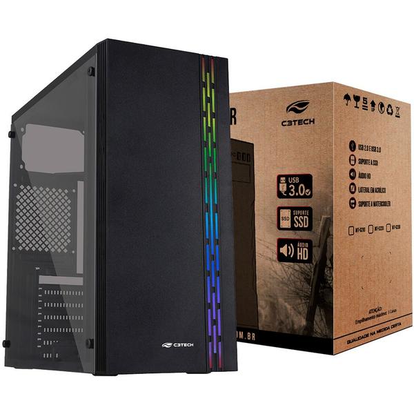 Imagem de Gabinete Gamer, Com Tampa Lateral em Acrilico, MT-G230BK, C3Tech, S/Fonte, Preto