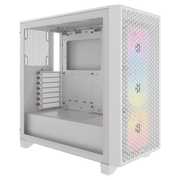 Imagem de Gabinete Gamer Corsair 3000D RGB Airflow, Mid-Tower, ATX, Lateral em Vidro Temperado, com FAN, Branco - CC-9011256-WW