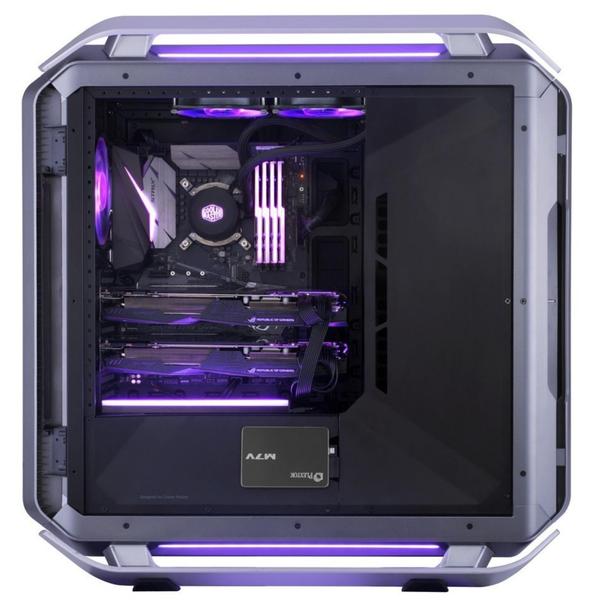 Imagem de Gabinete Gamer Cosmos Com 3 Fans Pré Instaladas Iluminação Rgb Lateral  Vidro Temperado Curvo Suporta Até 9 Fans