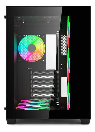 Imagem de Gabinete Gamer Cube Atx C3tech Lateral Vidro Temperado Preto