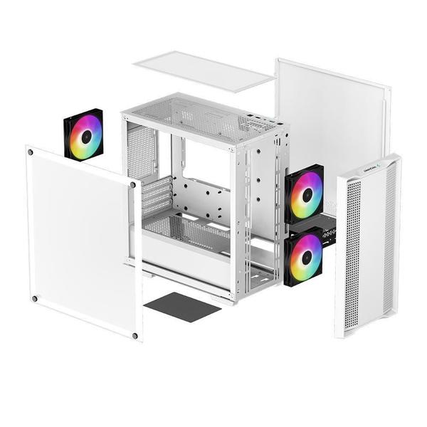 Imagem de Gabinete Gamer Deepcool Cc360 Wh Rgb Micro Atx 3 Fans Branco