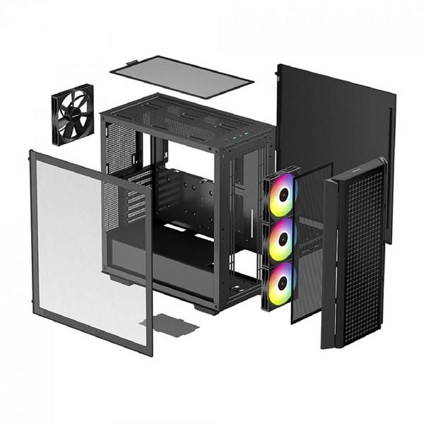 Imagem de Gabinete Gamer DeepCool CG540, Mid Tower, Vidro Temperado, Sem Fonte, Com 4 Fans, RGB, Preto