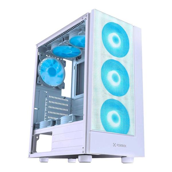 Imagem de Gabinete gamer fortrek cruiser 70569 mid tower rgb com 3 cooler branco lateral acrilico