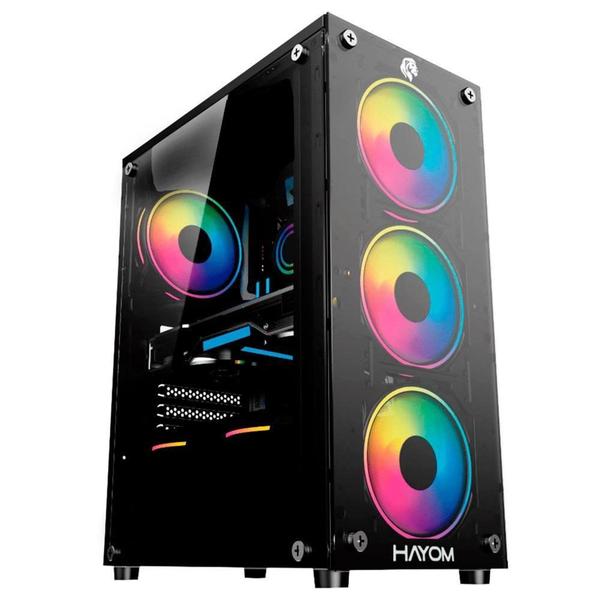 Imagem de Gabinete Gamer Hayom GB1749, Mid Tower, RGB, ATX, , 4x Cooler Fan RGB