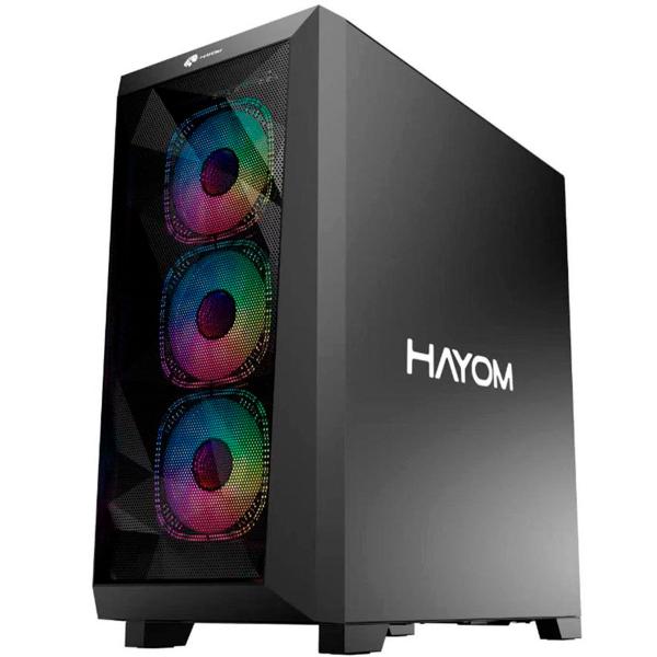 Imagem de Gabinete Gamer Hayom GB1770, Lateral em Vidro Temperado, 4x Fans RGB, USB 3.0, EATX, Preto