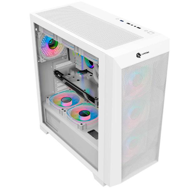 Imagem de Gabinete Gamer Hayom GB1780, Lateral em Vidro Temperado, 4x Fans RGB, USB 3.0, EATX, Branco