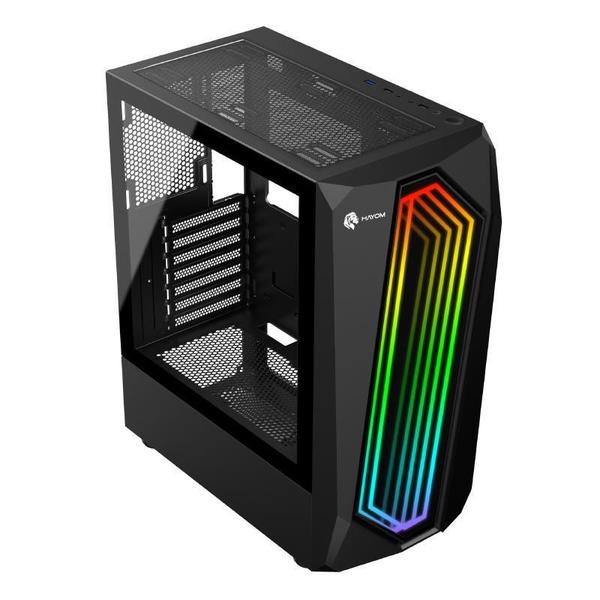 Imagem de Gabinete Gamer Hayom Lateral Em Vidro + Rgb S/ Fans Gb1725