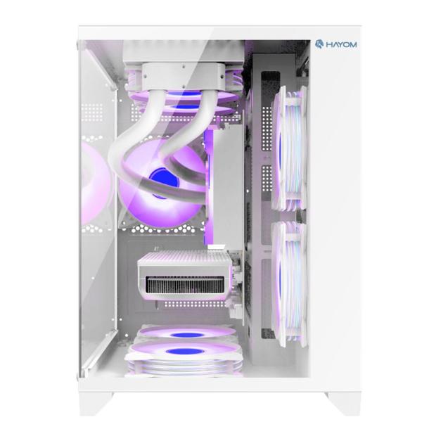 Imagem de Gabinete Gamer Hayon GB1791 Branco Com 04 Fans Rgb