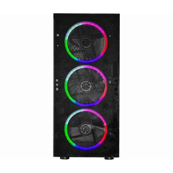 Gabinete Gamer K-mex Al10 Painel Vidro C 3fan 120x120mm Imagem de Gabinete Gamer K-mex Al10 Painel Vidro C 3fan 120x120mm