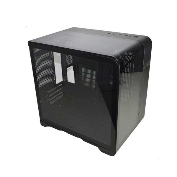 Imagem de Gabinete Gamer K-mex Aquario Cg-48ki Cyberpunk Preto Com Topo De Vidro E Display Digital