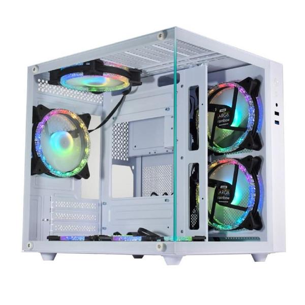 Gabinete Gamer K-MEX Aquario Micro, Mini Tower, Vidro Temperado, M-ATX, White, Sem Fonte, Sem Fan Imagem de Gabinete Gamer K-MEX Aquario Micro, Mini Tower, Vidro Temperado, M-ATX, White, Sem Fonte, Sem Fan