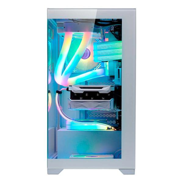 Imagem de Gabinete gamer k-mex aquario poseidon cg-w1g4 branco atx lateral em vidro sem fan